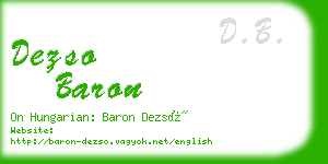 dezso baron business card